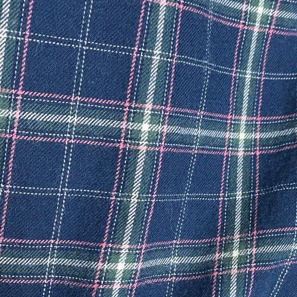 Vtg LL Bean Shirt Womens Large Flannel Plaid Lightweight Pintuck Western Cottage - Picture 10 of 16